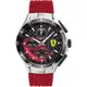 Scuderia Ferrari 法拉利 賽車格紋三眼計時錶/銀X紅/44mm/FA0830697