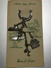 Baray of Hawaii Key Chain w/ 4 Charms on Original Aloha from Hawaii Card Vintage