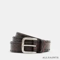 在飛比找momo購物網優惠-【ALLSAINTS】MATIAS 復古純牛皮LOGO腰帶 