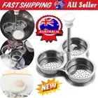 3 Holes Stainless Steel Egg Poacher Poaching Pan Steamer Eggs Boiler Cooker MoVP