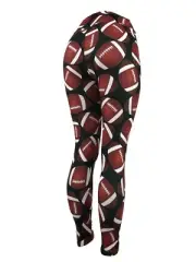 Footballs! NFL College Grid Iron Pig Skin Leggings One Size Curvy Diva & Kids
