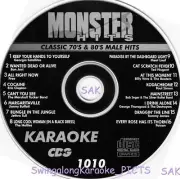 Classic 70' 80's Male Monster Hits Karaoke CD+G 1010 Eric Clapton,The Hollies+