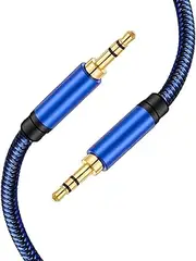 Aux Cable 3.5mm Male to Male Stereo Aux Cord 3.5mm Auxiliary Audio Cable Braided 1/8 Shielded AUX Headphone Cable Extension Compatible Car/Home Stereos,Speaker, Headphones (5M)