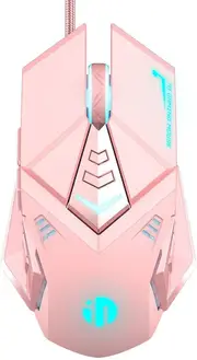 INPHIC Pink Wired Gaming Mouse,Silent Computer Mouse with RGB Color Backlit,7 Programmable Buttons,Up to 4800 DPI,Ergonomic USB Wired mice,Optical Mouse for Laptop,Computer,PC