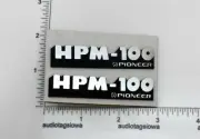 Pioneer HPM-100 Speaker Badge Logo Pair with Pin Back Laminated Acrylic Custom
