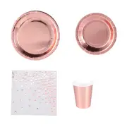 34 Pcs Birthday Paper Tableware Cone Cups Wed White Boozed Party Decorations