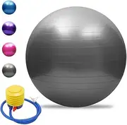 Anti-Burst Yoga Ball Thickened Stability Ball Pilates Barre Physical Fitn Exercise Ball 45Cm / 55Cm / 65Cm / 75Cm Air Pump Silver 75cm