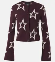 [Perfect Moment] Perfect Moment Chalet printed wool cardigan AU 16 burgundy