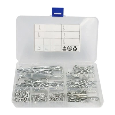 125Pcs Cotter Hairpin Assortment Kit Hitch Pin Clips for Mechanics Retaining