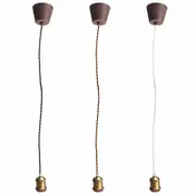 E26/E27 Retro Edison Copper Ceiling Pendent Light Base Bulb Cord Grip Holder Socket AC 110V-220V 24 BLACK
