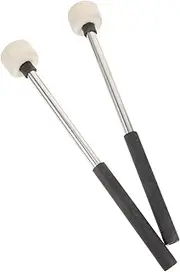Hoement 2pcs Stainless Steel Drumstick Drum Mallet Stick Sticks Percussion Key Practice Bass Drum Mallets Drum Accessories Drum Mallets Accessory Drumming Accessories Drum Stick Felt Black