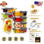 Modern Glass Food Storage Bento Boxes - 8-Pack with Airtight Lids & 3 Sections