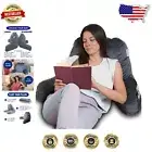Large Adjustable Back Rest Pillow with Pockets for Comfortable Bed Sitting