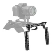 Dual Handgrips Support kit w/ ARRI Rosette 15mm Railblock fr DLSR Shoulder Mount