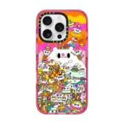 iPhone 16 Pro Impact Case MagSafe Compatible Pink cloudy sky