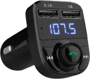 Cargador de coche con llamadas manos libres, transmisor FM inalámbrico Bluetooth