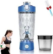 ProBlend One-Touch Shaker – Smooth Protein Mix Anywhere, 22oz, Electric Protein Shaker Bottle, USB Rechargeable Mixing Cup, Water Drink Mixer Portable Bottles with Powder Box (Blue)