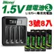 【日本iNeno】3號/AA可充式1.5V鋰電池8入+專用液晶充電器(隨時充 方便環保 無記憶效應)