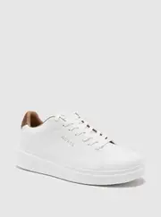 GUESS White Caldy Low-Top Sneakers Size: 12
