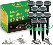 10-Pack Mole Repellent Outdoor Ultrasonic Solar Powered Waterproof for Lawns Gardens Yards: Effective Against Snakes, Sonic Spikes, Stakes, Chaser, Moles, Gophers, and Voles