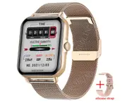 2022 New Bluetooth Call Smart Watch Women 1.69 Inch Sreen Real-time Heart Rate Monitoring men Women Smartwatch For Xiaomi Huawei - gold net