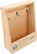 jojofuny Wall Mounted Key Storage Box Wooden Key Holder Organizer for Entryway with Multifunctional Design and Natural Finish