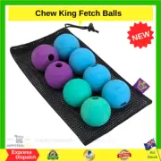 Chew King Fetch Balls Extremely Durable Natural Rubber Toy 2.5", 8-Pack