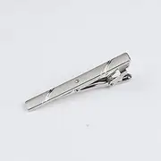 SHIYONG Simple Metal Silver Tie Clip for Men Wedding Necktie Tie Clasp Clip Gentleman Tie Bar Crystal Tie Pin