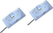 [WRITWAA] 2pcs Snap Wallet Long Purse Clutch Wallet Holder Purse for Cash Cards Elegant Hollow Leaves Design