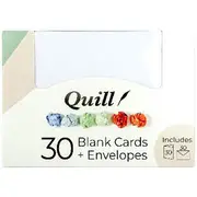 Quill A6 Cards and Envelopes Linen White 30 Pack