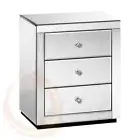 Artiss Mirrored Bedside Table Drawers Furniture Mirror Glass Presia Silver