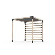 Toja 2.44 x 2.44m Grid Pergola Kit W/ Post Wall & Shade