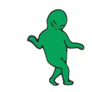 Goofy Walking Alien Pin Brooch