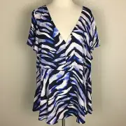 Torrid NWT Water Zebra Flutter Short Sleeve Top 2X