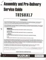 Genuine Suzuki Assembly and Pre-Delivery Service Guide/Manual TU250X 2017