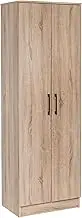 Storage Cabinet with 5 Shelves, 2 Door Pantry Cupboard, Light Sonoma Oak