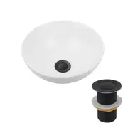 ACA Bathroom Ceramic Basin With Pop Up Waste Set Round Wash Bowl Vanity Sink Above Counter Top 280*280mm