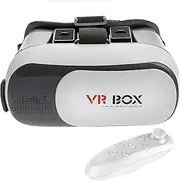 EZONEDEAL VR Headset with Remote - Virtual Reality Headsets VR Box 2.0 3D Glasses Compatible with Smartphone iOS and Android, 360 Panaromic Scene, 4 Ways Adjustable Optics VR Glasses