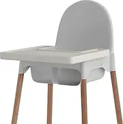 Baby Silicone Mat Compatible with IKEA High Chair, Accessories Place Mat Suitable for Antilop High Chair, BabySteps Silicone Insert, Waterproof and Non-Slip for Children (Ivory)