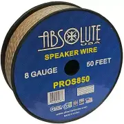 Absolute USA PROS850 8 Gauge Speaker Wire50' 8 Gauge PRO PA DJ Car Home Marine A