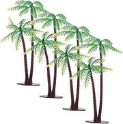 Realistic Palm Tree Miniature Statue for Garden Decor 4 Pack Fairy Garden Decoration Durable Plastic Mini Figurine Set