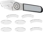 Disc Brake Alignments Tool, 9 Pieces Bikes Rotor Alignment Tools, Repair Gap Regulator with 8 Pads Replacement, Bike Accessories for Road, Scooter & Racing, 18.9x3.8x0.4cm