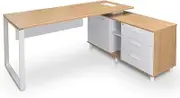 Halo 180cm Executive Office Desk with Right Return - Natural