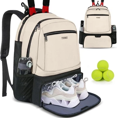 Ytonet Tennis Bag Tennis Backpack for Women Men 2 Rackets with Insulated Pock...
