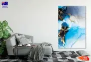 Blue Black & Gold Abstract Design Wall Canvas Home Decor Australian Made Quality