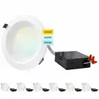 Luxrite 6 Inch Commercial LED Recessed Light with JBox 3 Color Selectable 6-Pack