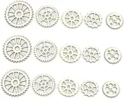 SEWACC DIY Decorative Art 100pcs Mini Wooden Slices Safe for Boys and Girls Carved Hollowed Crafts
