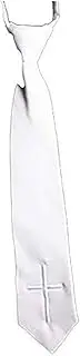 [Lito] Boy's Zipper Tie (Infant-20H) - 7 Colors Solid Pattern White Cross