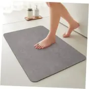 Quick Dry Bath Mat, Bathroom Rugs Non Slip Washable Thin 16"x24" Light Grey