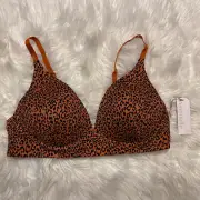 Ambrielle Large Bra Bombay Panthera Print Cozy Comfort Lounge Wireless NEW
